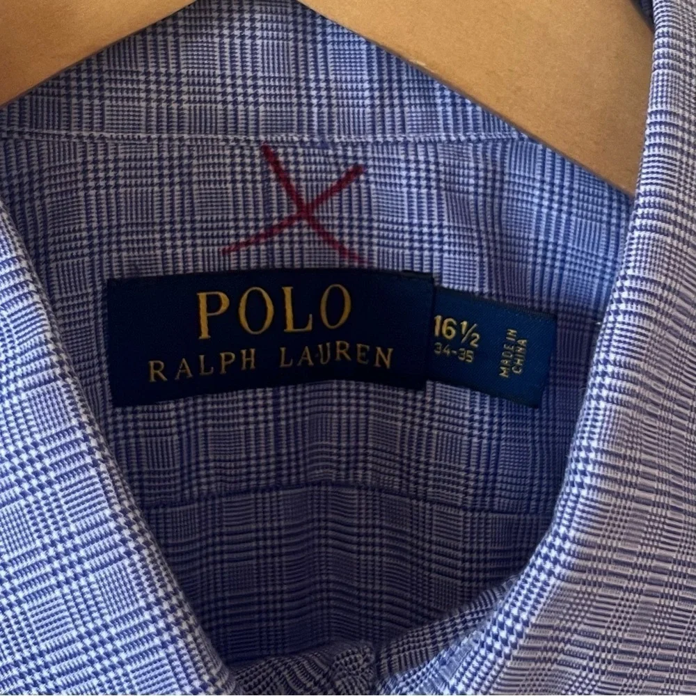 Polo Ralph Lauren Men's Blue Button-Down Long Sleeve Shirt Size 16 1/2, Business